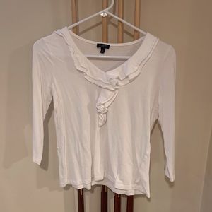 White ruffle top
